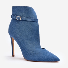 WS1 Damstövlar i jeans på hög klack, blå Amalundi 1