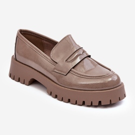 Patent Loafers Platta Skor Beige Jannah 1