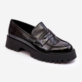 WD1 Patent Loafer Skor med platta klackar, Svart Jannah 1