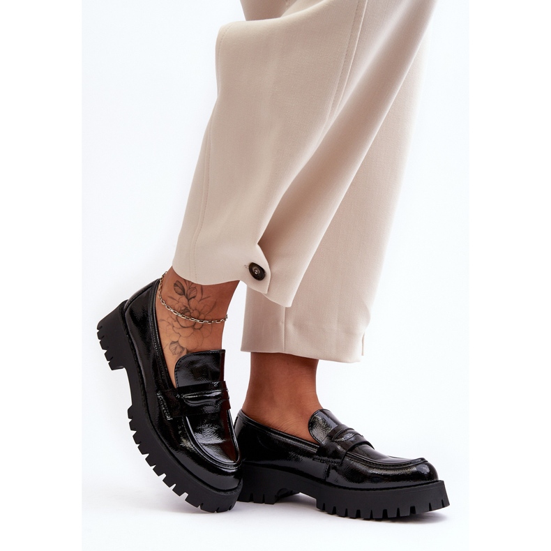 WD1 Patent Loafer Skor med platta klackar, Svart Jannah 2