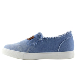 Denim slip-ons med NB22 L. Blått märke 2