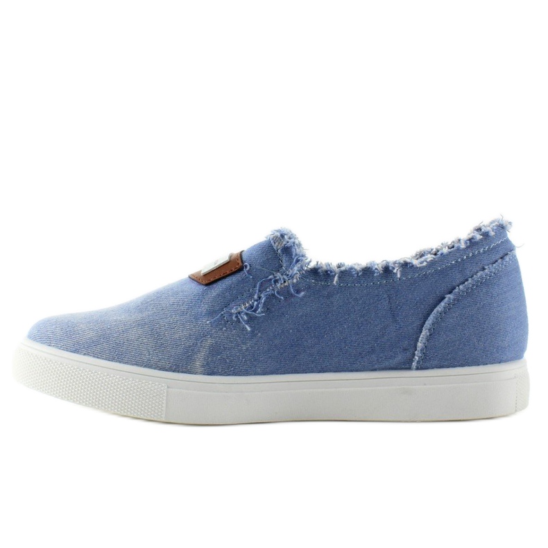Denim slip-ons med NB22 L. Blått märke 2
