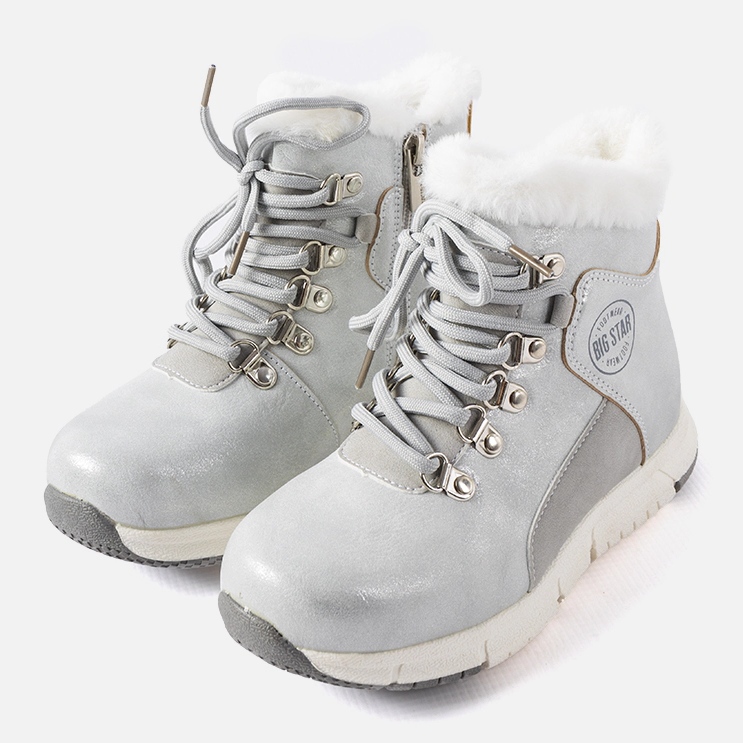 Grå varma barnskor Big Star KK374178 silver- 1