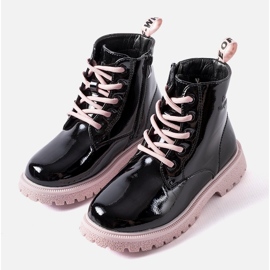 Svarta och rosa Paluello barnstövlar 1