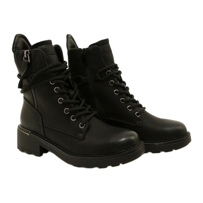 Evento Kvinnors höga stövlar med en dragkedja svart 21bt35-4226 5