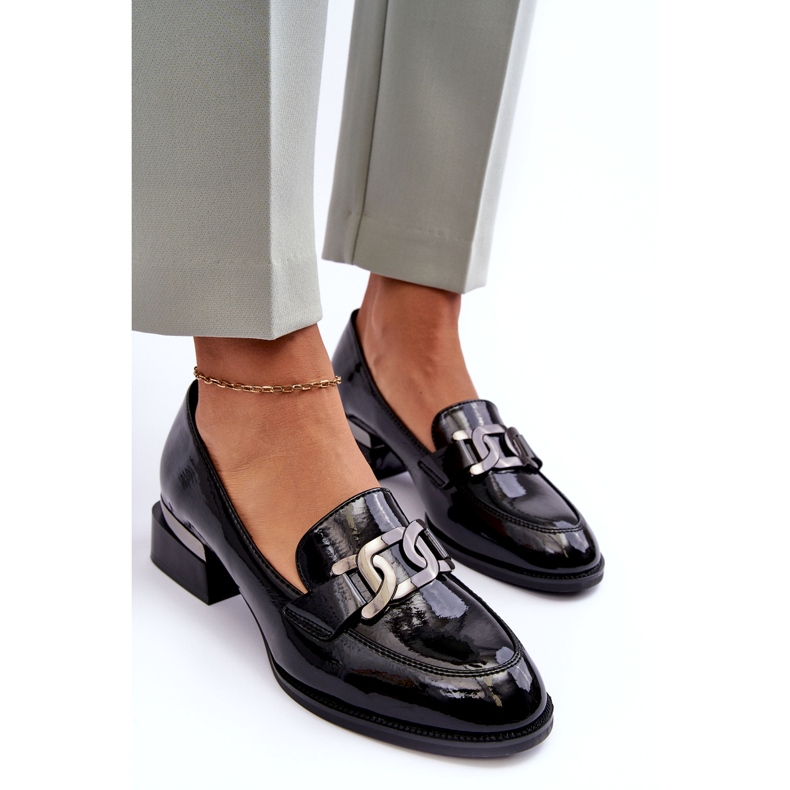 Vinceza Lackskor, svarta högklackade mockasiner 2