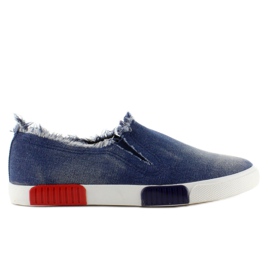 Jeans sneakers färgglad sula BL65 Navy blå 1