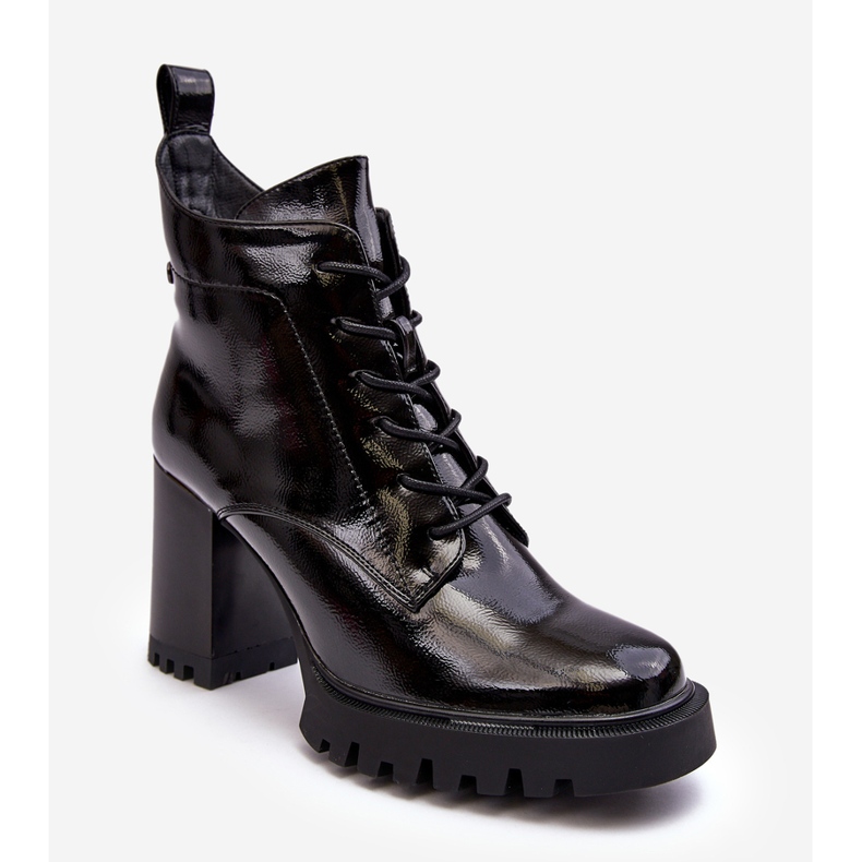 S.Barski Patentisolerade stövlar med hög klack Svart D&amp;A MR870-54 1