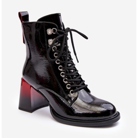 S.Barski Ankelstövlar i lack D&amp;A MR870-06 Svart 1