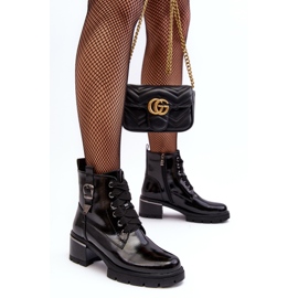 S.Barski Lackstövlar för kvinnor D&amp;A MR870-97 Svart 1