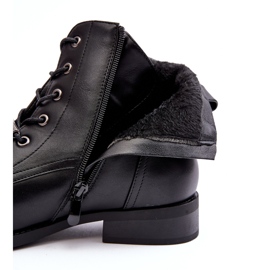 Klassiska läder isolerade stövlar för kvinnor S.Barski HY75-10 Svart 1