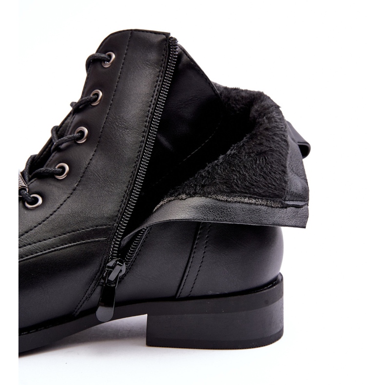 Klassiska läder isolerade stövlar för kvinnor S.Barski HY75-10 Svart 1