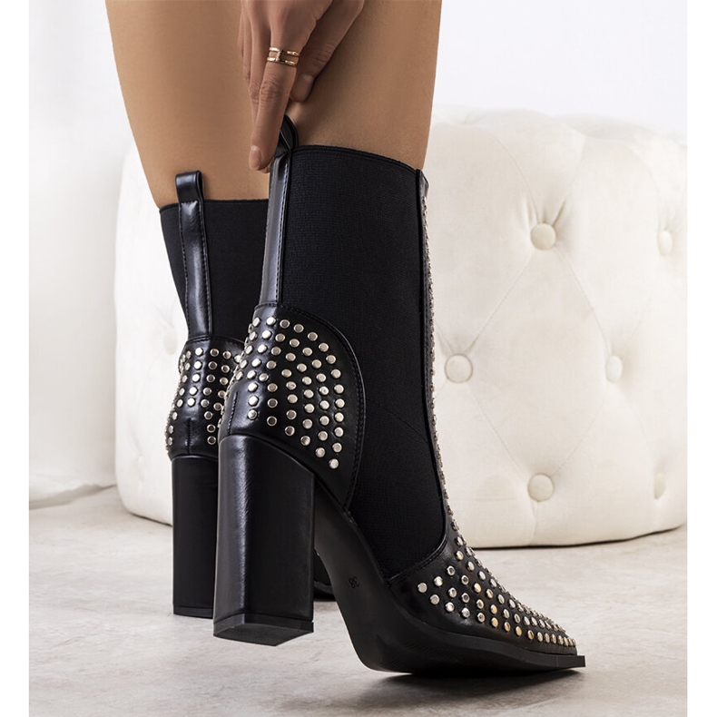 Raina svarta högklackade ankelboots 2