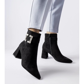 Svarta ankelboots med Alfero strass 1