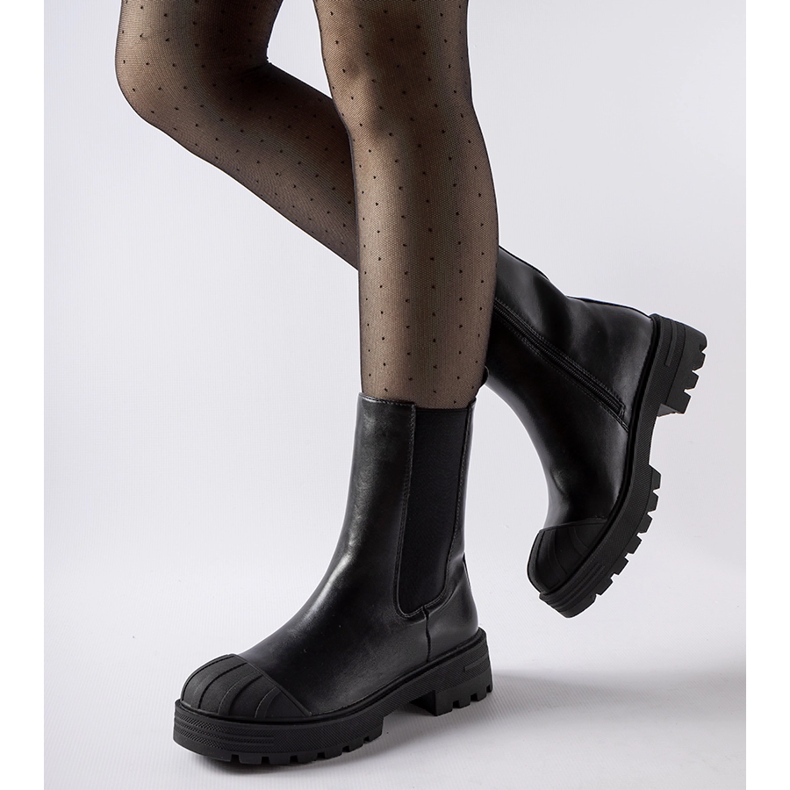 Inna Svarta klassiska isolerade Porcigatone stövlar 1