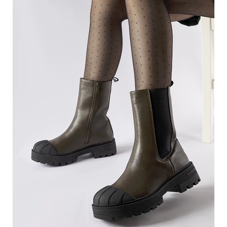 Inna Mörkgröna isolerade Porcigatone stövlar 1