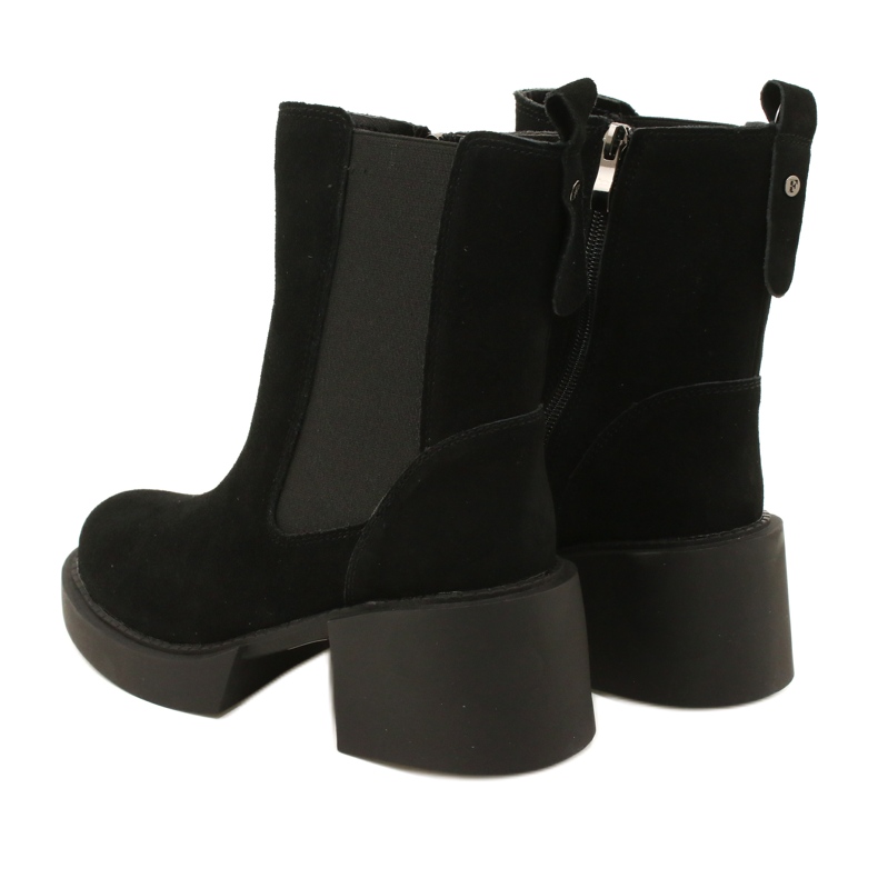 Filippo Svarta högklackade ankelboots i lädermocka 3