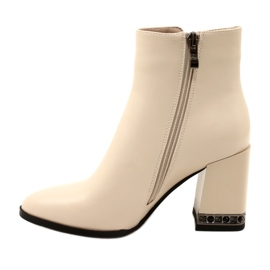 Beige stövletter med klackdekor Filippo DBT4842/23 BE beige 1