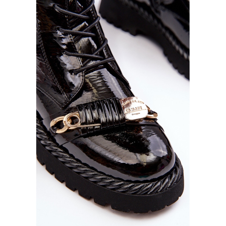 Stövlar för damer med dekoration Svart S.Barski MR870-67 4