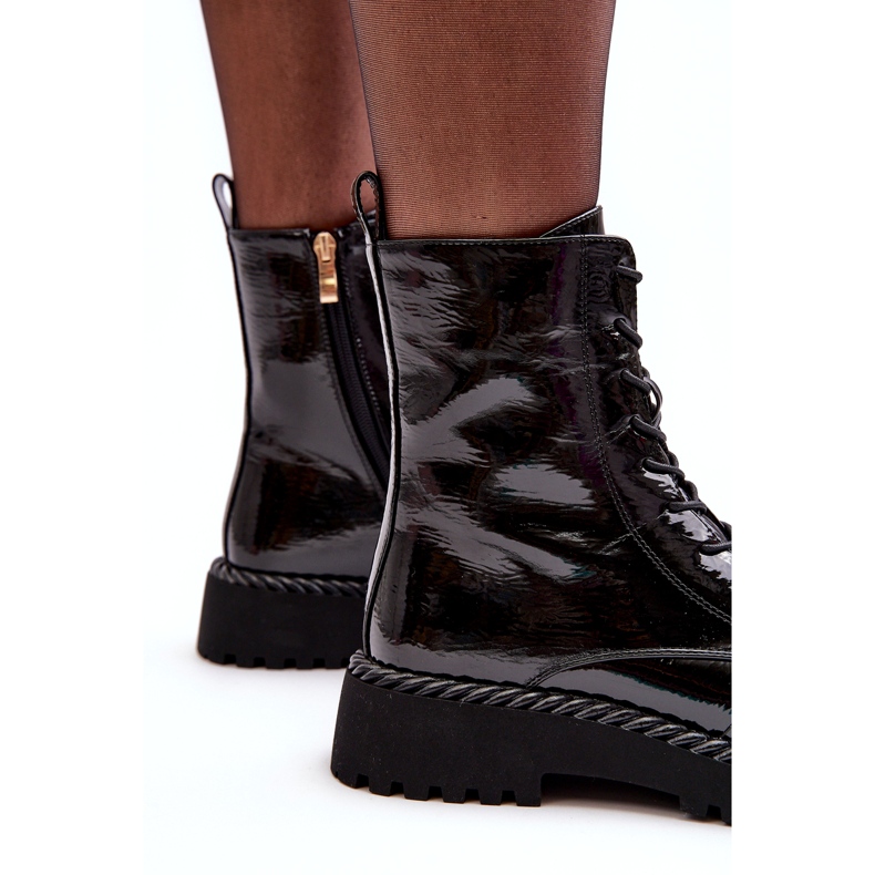 Stövlar för damer med dekoration Svart S.Barski MR870-67 2