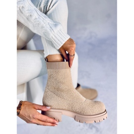 Roanna Khaki sockboots beige 1