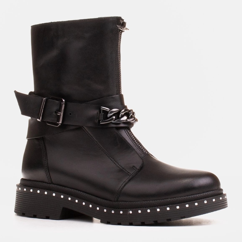 Marco Shoes Marco 1262B damvandringsskor med kedja, Glany svart 1