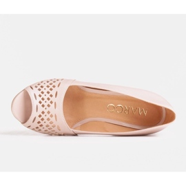 Marco Shoes Beige pumps med perforerad front 2