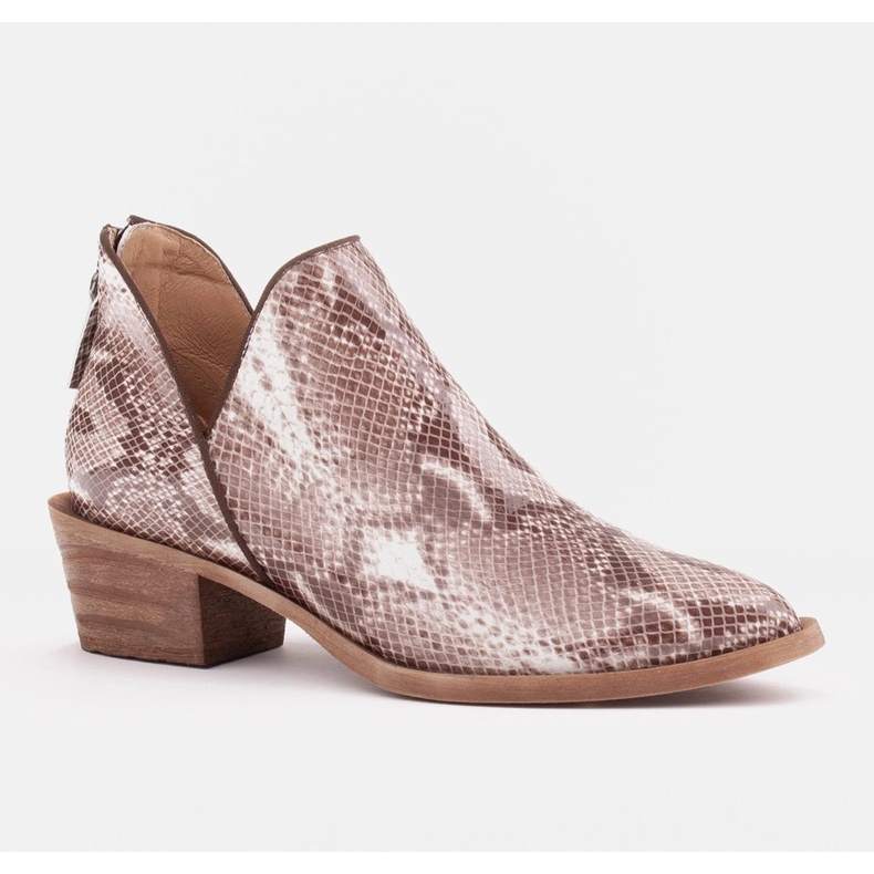 Marco Shoes Naturläderskor med V-snitt beige brun 1