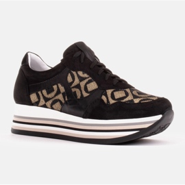 Marco Shoes Sneakers med tjock sula av naturlig mocka 2228P-1285-041-001-1 svart 1