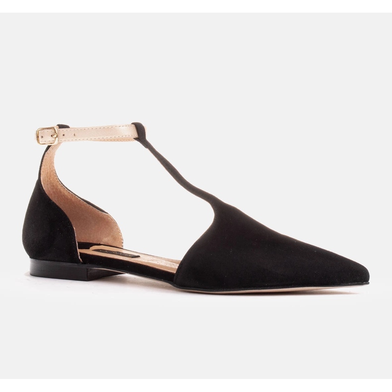 Marco Shoes Sandaler i mocka med ankelrem svart 1