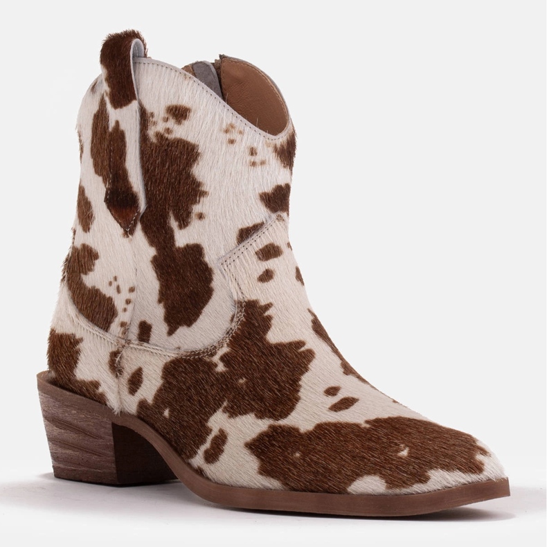 Marco Shoes Cowboystövlar i naturligt läder med hår 2226B-1282-1 beige brun 1