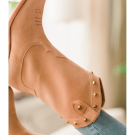 Marco Shoes Cowboystövlar i mocka med jetstrålar beige 1