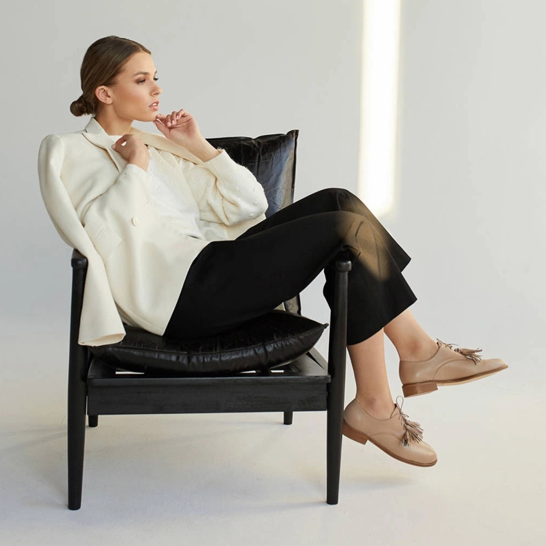 Marco Shoes Snörskor med fransar 2222P-1250-1 beige 1