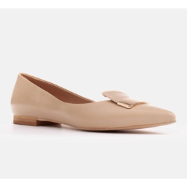 Marco Shoes Ballerinor med dekorativ tunga beige 1