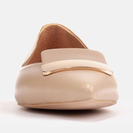 Marco Shoes Ballerinor med dekorativ tunga beige 2