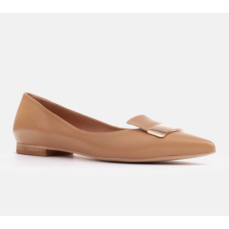 Marco Shoes Ballerinor med dekorativ tunga beige brun 1