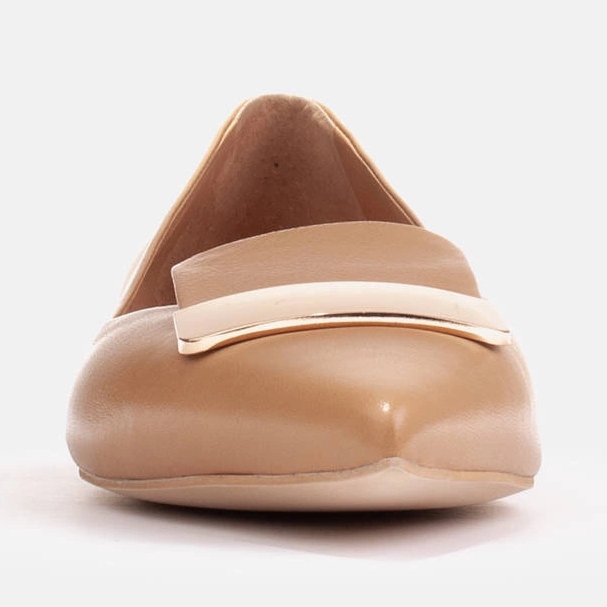 Marco Shoes Ballerinor med dekorativ tunga beige brun 2
