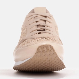 Marco Shoes Sneakers med inslag av raffia och grain läder 2229P-1273-1280-047-1 beige 2