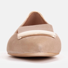 Marco Shoes Ballerinor med dekorativ tunga beige 2