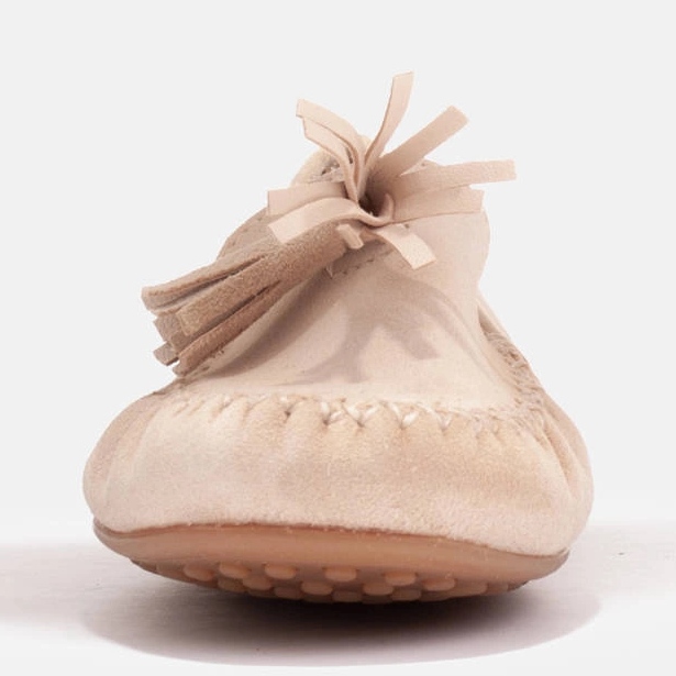 Marco Shoes Ballerinamockasin i beige mocka 2