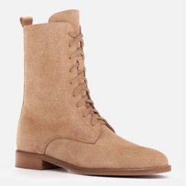 Marco Shoes Klassiska lågklackade stövlar beige 1