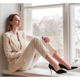 Marco Shoes Subtila stiletter gjorda av naturlig mocka svart 2