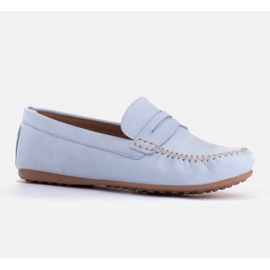Marco Shoes Klassiska loafers i mjukt läder blå 1