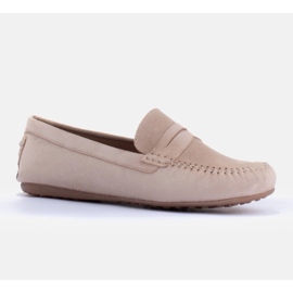 Marco Shoes Klassiska loafers i mjuk mocka beige 1