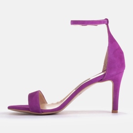 Marco Shoes Eleganta sandaler gjorda av naturlig mocka purpur 1