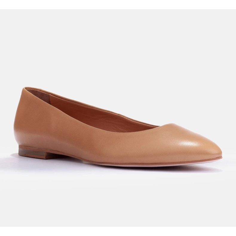 Marco Shoes Ballerinor i mjukt läder brun 1