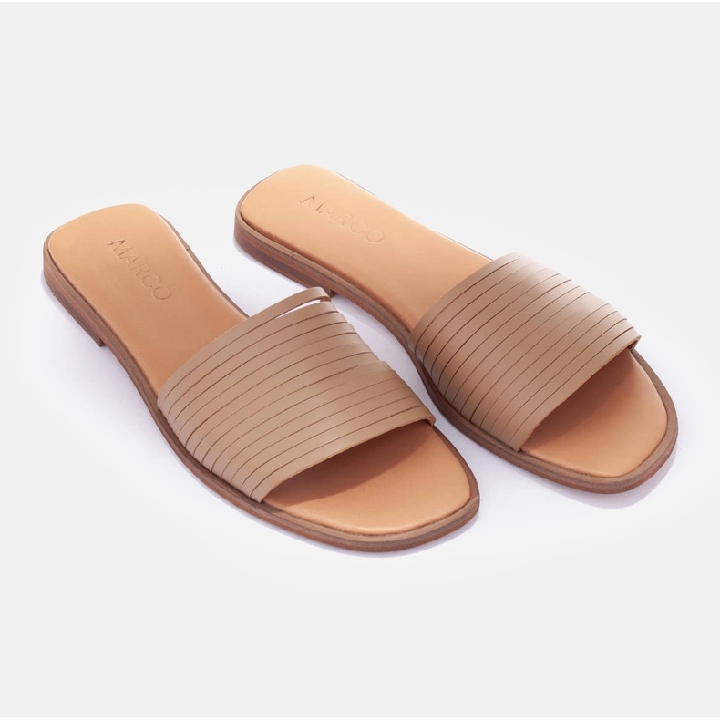 Marco Shoes Skinntofflor beige 1