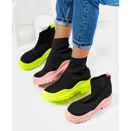 Svarta och gröna high-top sneakers från Marks 1