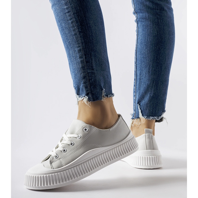 Grå Erbezzo plattformssneakers 1