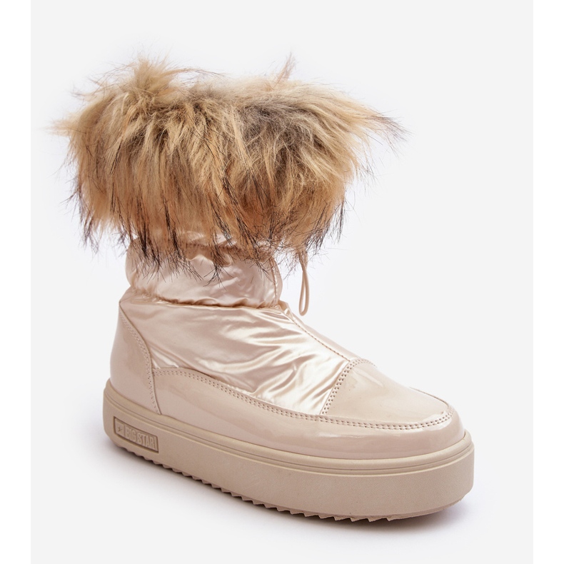 Snöskor för kvinnor med päls Beige Big Star MM274380 1